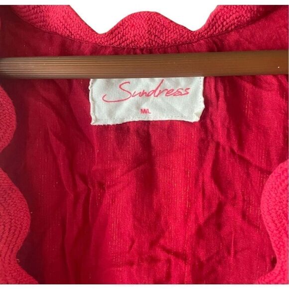 Nora Sunset Red & Gold Wrap Sundress Large - Picture 9 of 9